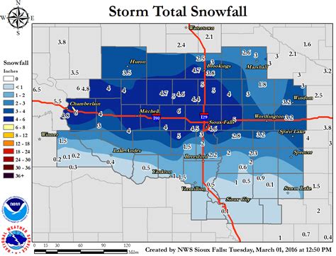 South Dakota Average Snowfall