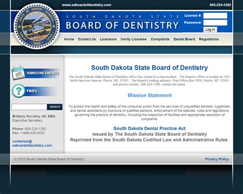 south dakota state board of dentistry