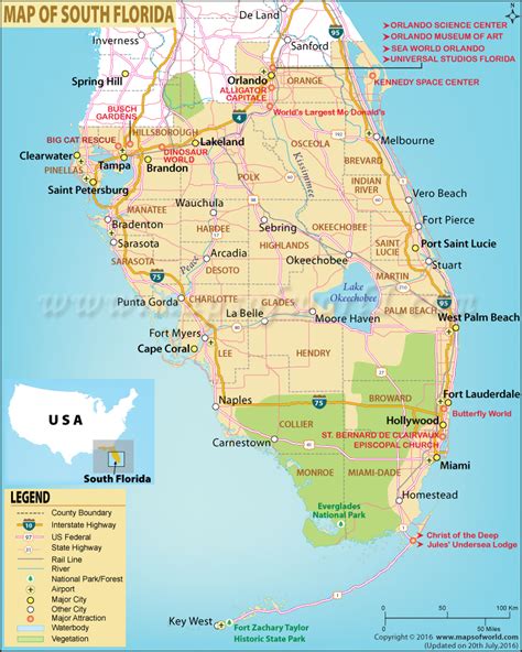 South Florida County Map Printable