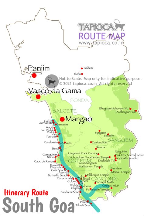 south goa beaches on map