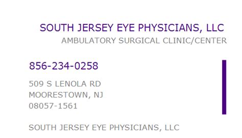 south jersey eye physicians fax number