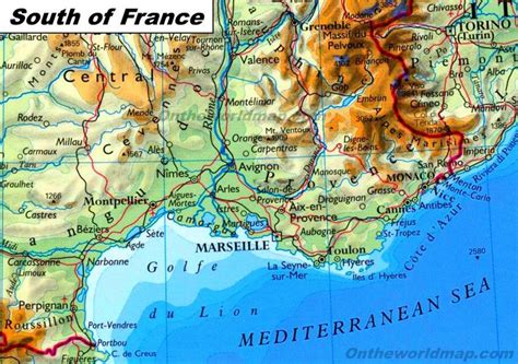 south of france map with history