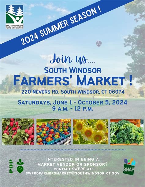 south windsor farmers market schedule