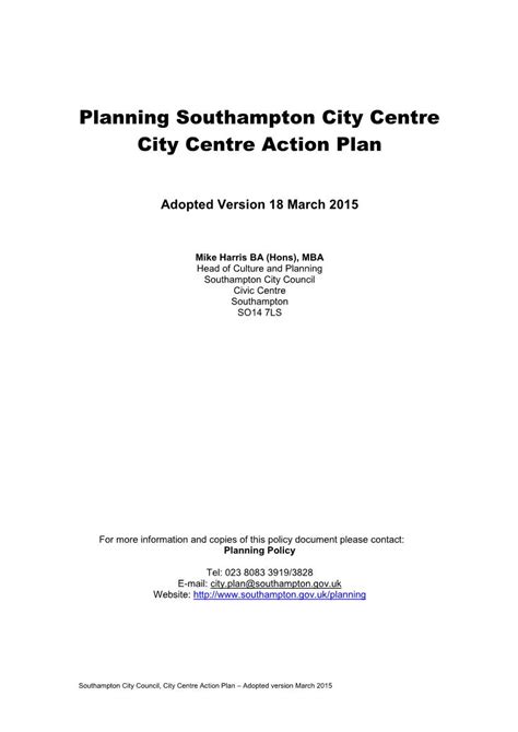 southampton city centre action plan