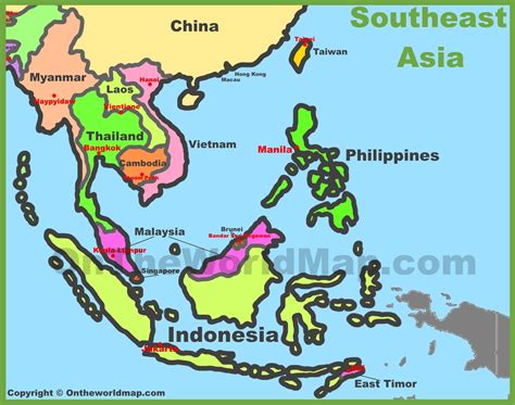 Southeast Asia Printable Map