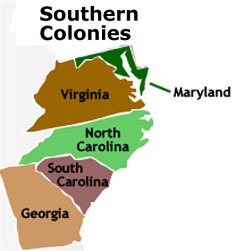southern colonies of the 13 colonies
