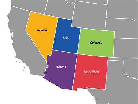 Southwest Region Us Map