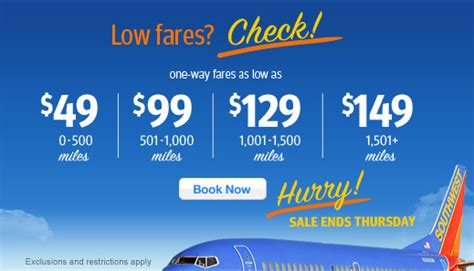 southwest airlines flights deals today