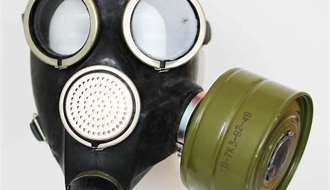 WW2 Soviet Russian Gas Mask GP-4 with filter bag Green Rubber