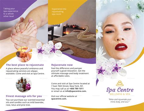 Spa Trifold Brochure Design Template in PSD, Word, Publisher