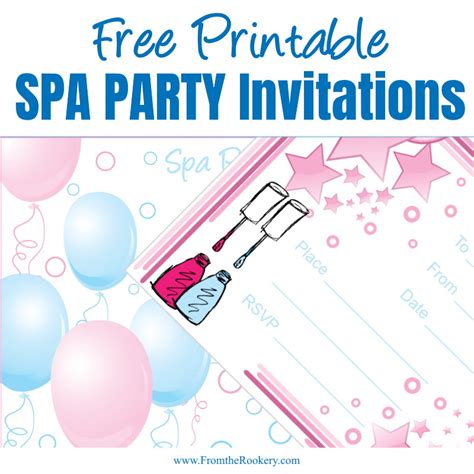Spa Sleepover Invitations Printable