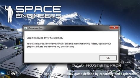 space engineers graphics driver crash