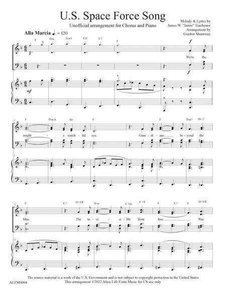 space force song sheet music