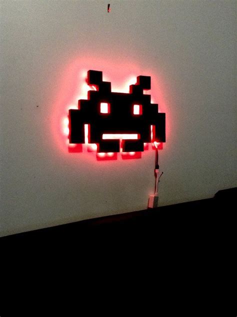 space invaders wall light