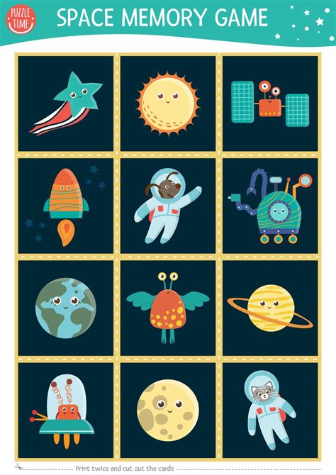 Space Matching Game Printable