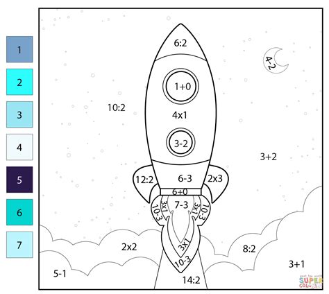 Space Math Coloring Pages