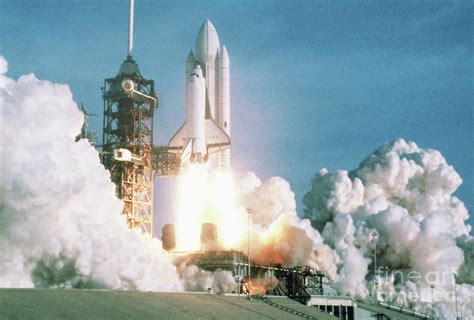 space shuttle columbia taking off