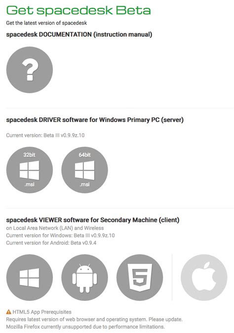 spacedesk driver for primary machine