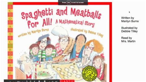 spaghetti and meatballs for all read aloud