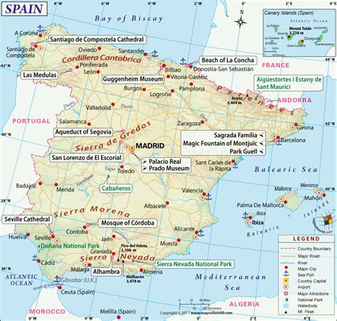 Map of Spain Spain Europe Mapsland Maps of the World