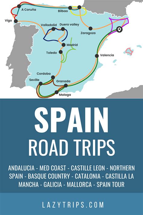 Spain Map Road Trip