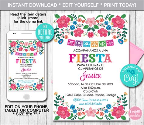 Spanish Invitation Template Printable