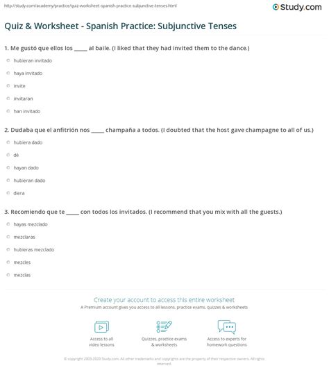 Spanish Subjunctive Exercises