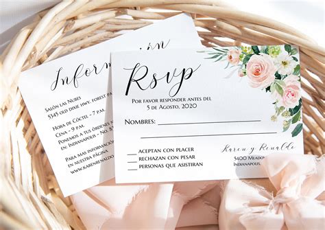Spanish Wedding Invitations Rsvp
