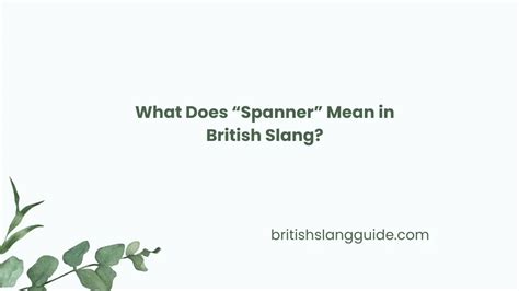 Spanner Meaning England