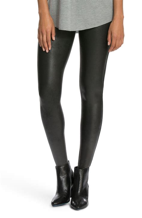 Spanx Synthetic Faux Leather Leggings in Black Lyst