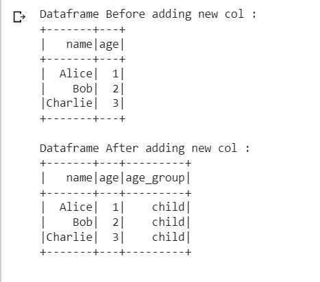 spark dataframe create new column from existing
