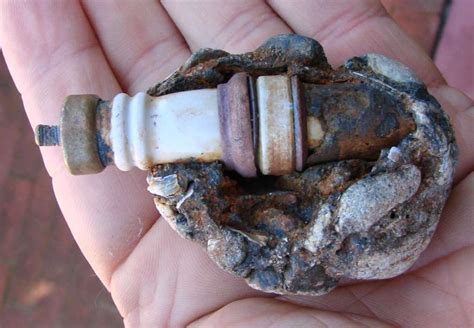 Spark Plug In A Rock