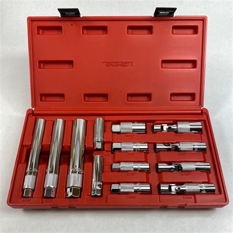BILITOOLS 9Piece Spark Plug Socket Set with 3/8 Inch Drive Click Torque Wrench, 1045 FtLbs