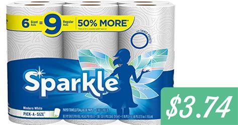 New 0.50/1 Sparkle Paper Towels Coupon = Only 56¢ Per Roll at Walmart