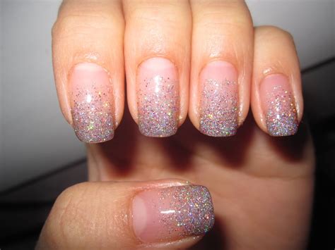 Sparkling Glitter spring french tip nail designs