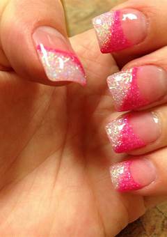 Sparkly French Tip Acrylic Nails - 2023 Trends
