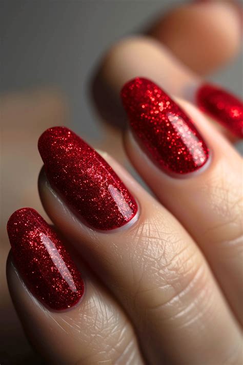 Sparkly Red Nail