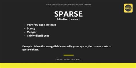 sparse meaning in a sentence