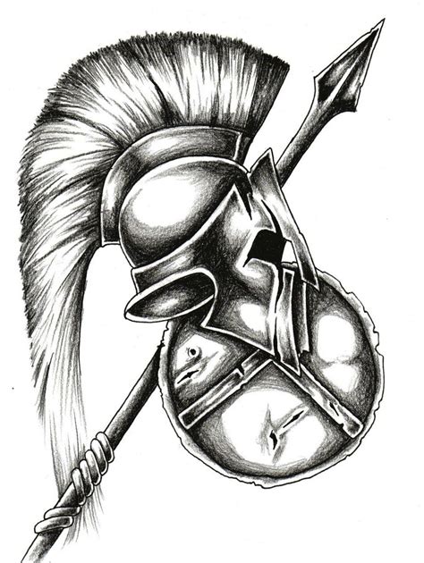 spartan helmet tattoo outline