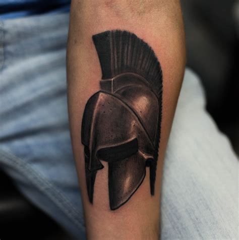 spartan helmet tattoo woman