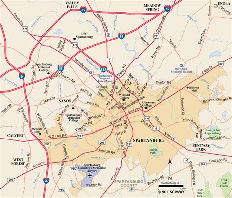 spartanburg sc map