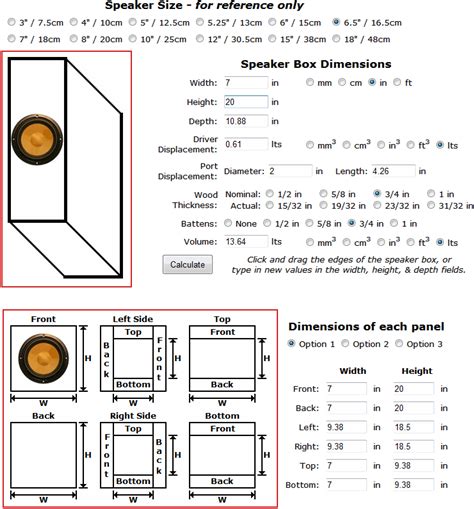 Speaker Enclosure Size