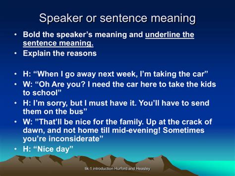 Speaker Meaning With Example