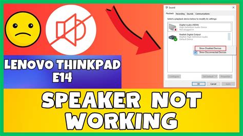 Speaker Not Working Thinkpad