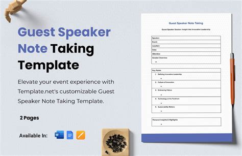speaker notes template word