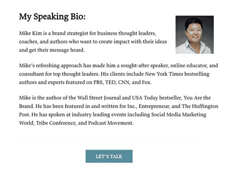 speaker profile format