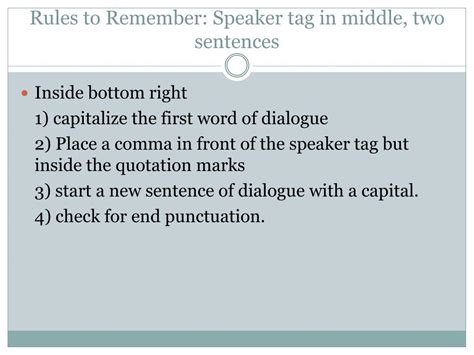 Speaker Tag Sentence