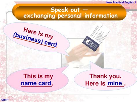 Speaking Exchanging Personal Information