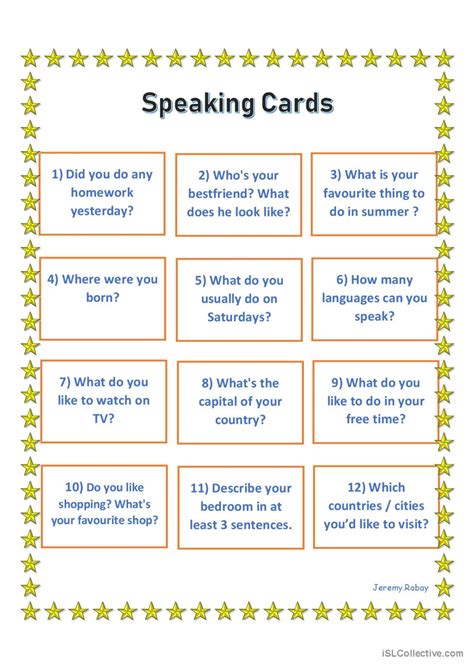 speaking exercises examples