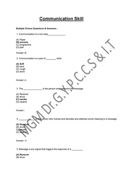 speaking skills questions and answers